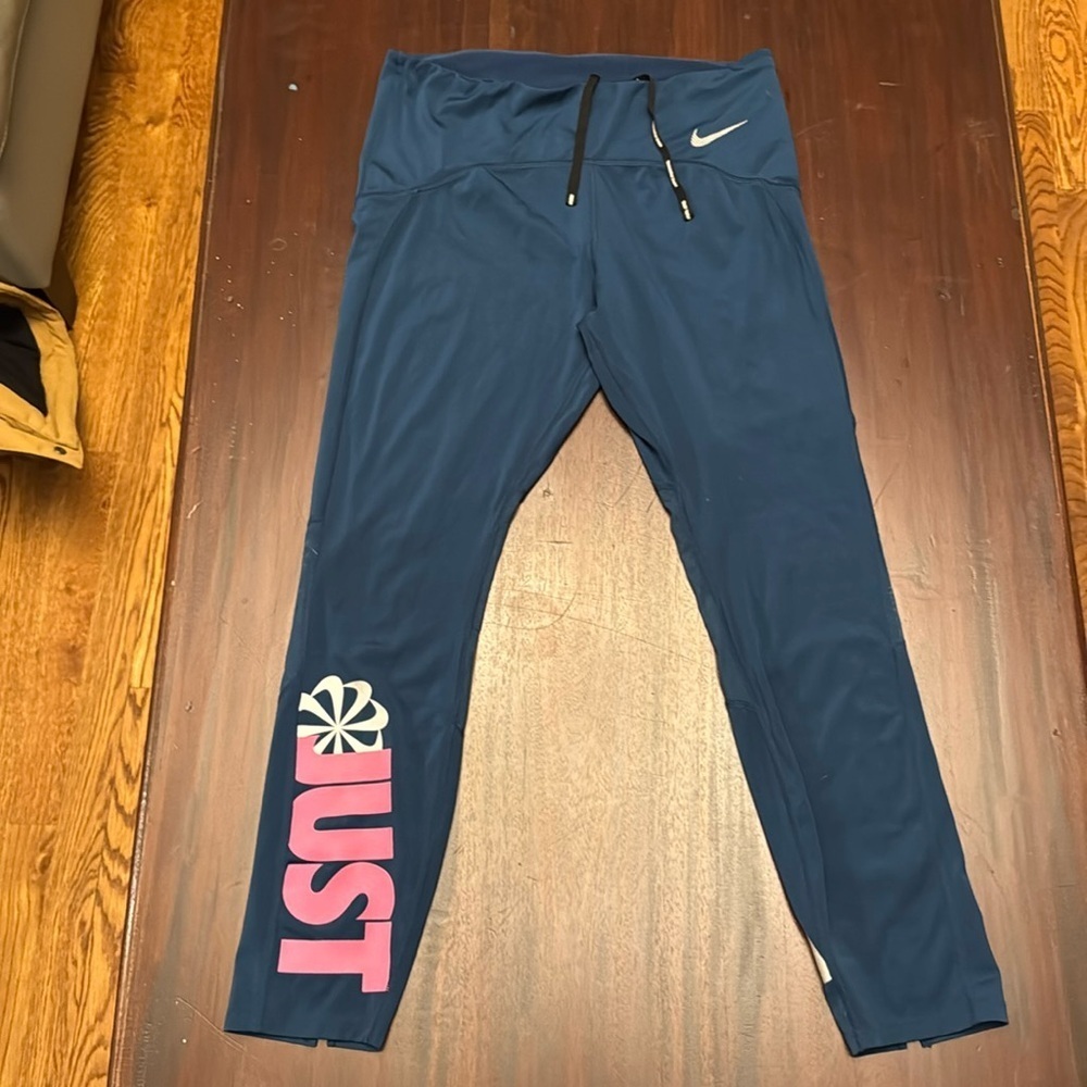 Nike Running Just Do It teal capris size large